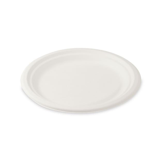 Mělké talíře z cukrové třtiny - průměr 22 cm, 50 k