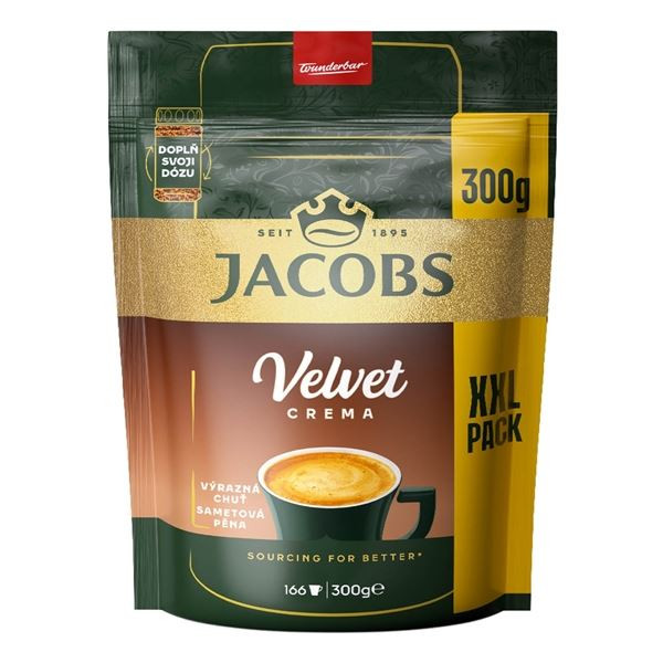 Inst.káva Jacobs - Velvet Crema, XXL refil, 300 g