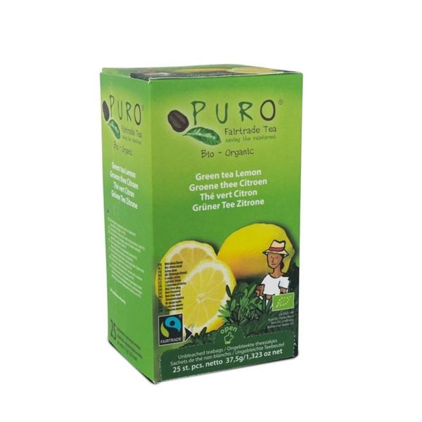 Zelený čaj Puro - citron, Fairtrade, Bio, 25x1,5 g