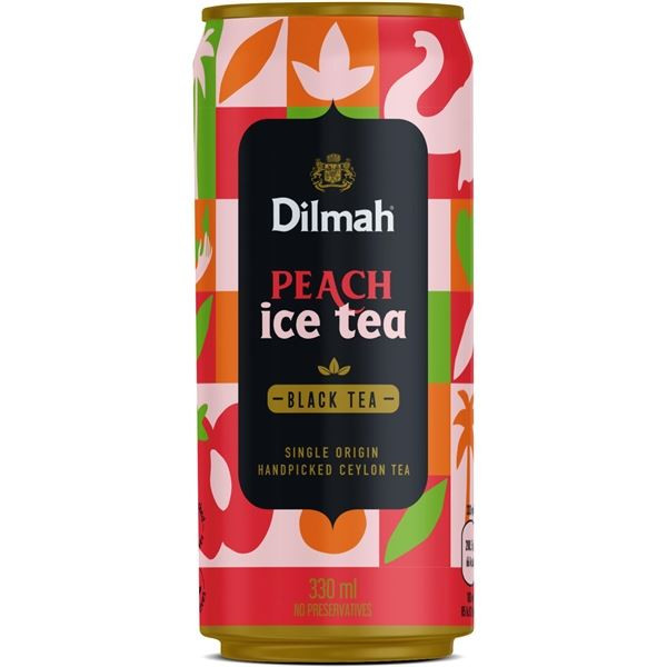 Led.čaj Dilmah - černý s broskví, plech 24x 0,33 l