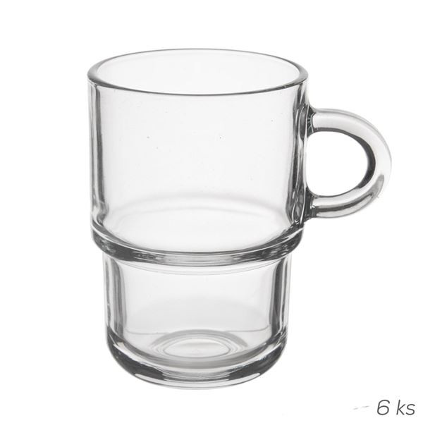 Hrnky Orion Cozy - skleněné, stohovat., 0,35l,6 ks