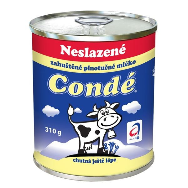 Zahuštěné mléko Condé - neslazené, 8% plech, 310 g