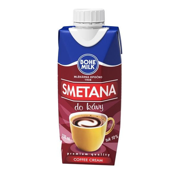 Smetana do kávy Bohemilk - 10 %, 0,33 l