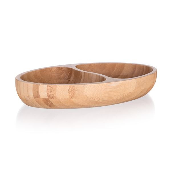Miska dělená Brillante Bamboo - dřevo, 24x13,5x4cm