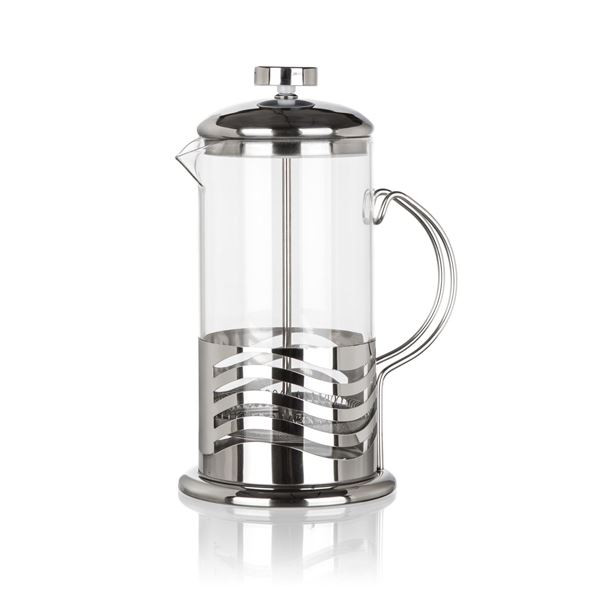 Konvice s filtračním pístem WAVE - skleněná, 600ml
