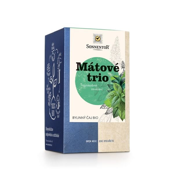 Bylinný čaj Sonnentor - Mátové trio, bio, 18x 1,2g