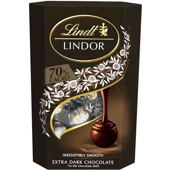 Čokoládové pralinky Lindor - hořké, 200 g