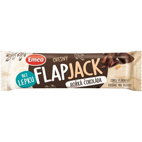 Tyčinka Emco Flapjack - hořká čokoláda, 45 g