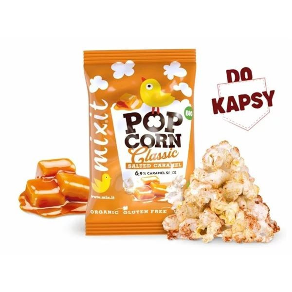 Bio popcorn Mixit - slaný karamel do kapsy