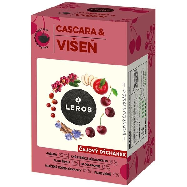 Bylin.čaj Leros-Čajový dých.,višeň cascara,20x2g