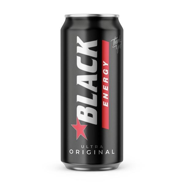 Energetický nápoj Black energy - plech, 12x 0,5 l