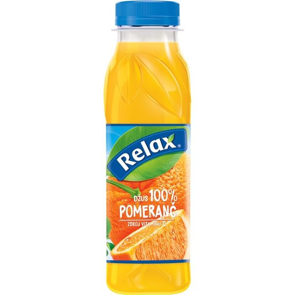 Džus Relax - 100%, pomeranč, 12x 0,33 l