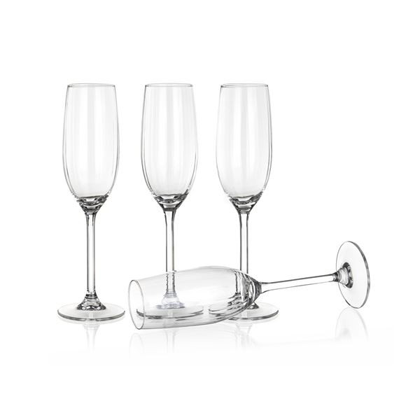 Skleničky na sekt Plissé - 210 ml, 4 ks