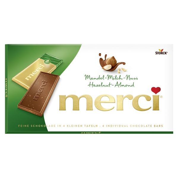 Čokoláda Merci - s oříšky a mandlemi, 100 g