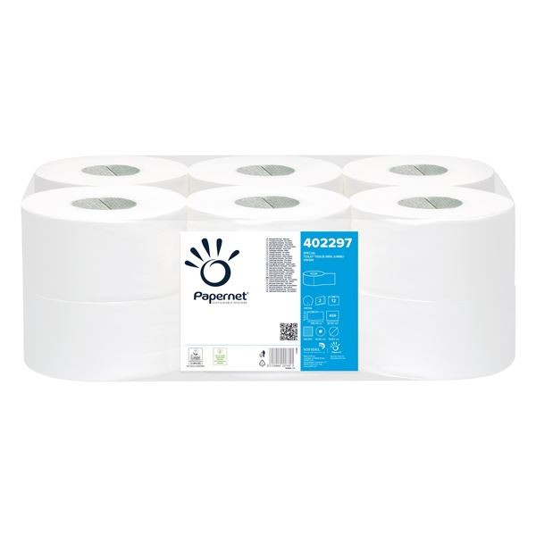 Toaletní papír jumbo mini Papernet-2vrstvý, 12rolí