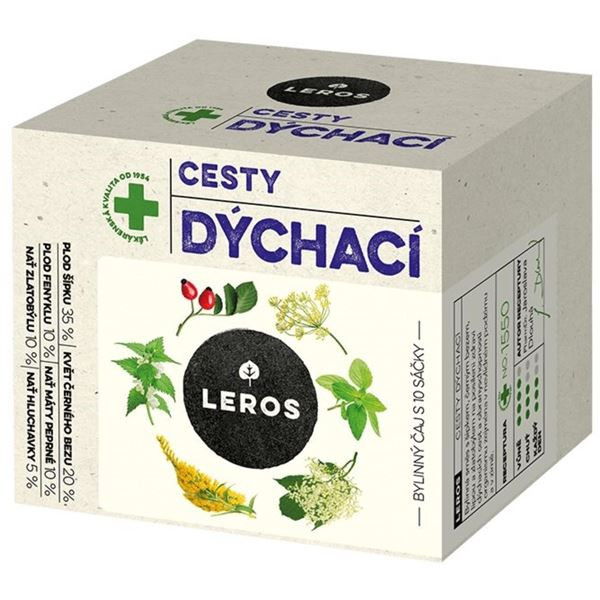 Bylinný čaj Leros - Dýchací Cesty, 10x 1,5g