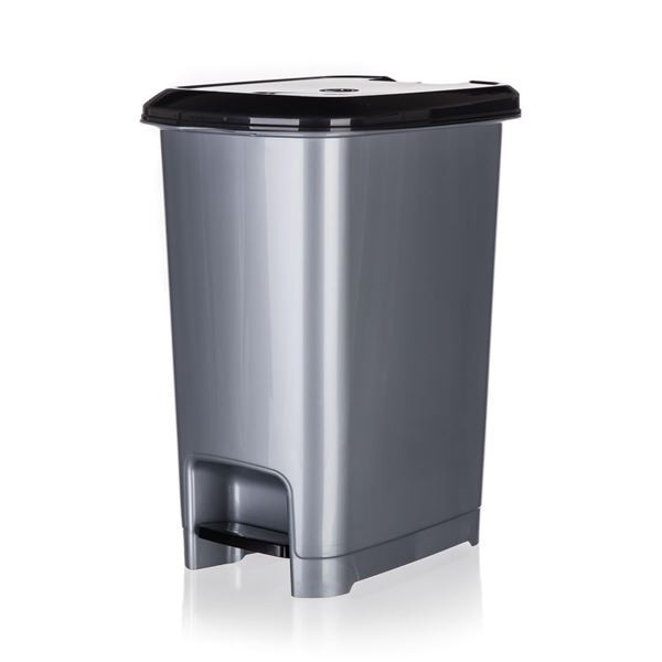 Odpadkový koš - nášlapný, šedý, 40 l
