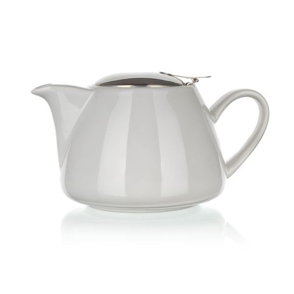Porcelánová konvička na čaj se sítkem- bílá, 1,2l