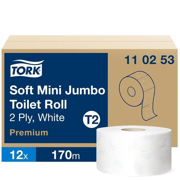 Toalet.papír Tork jumbo mini-2 vrstvý,T2,12 rolí