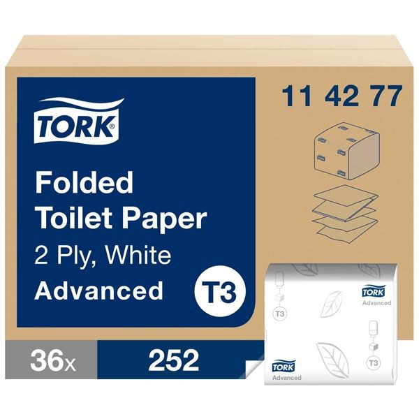 Skládaný toaletní papír Tork - T3, 9 072 útržků