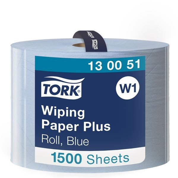 Papírové utěrky Tork - 2vrstvé, modré, W1