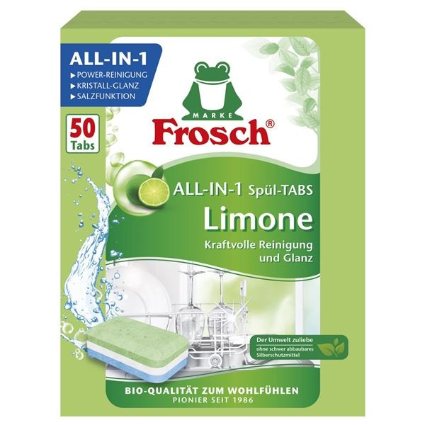 Tablety do myčky Frosch - all in 1, limetka, 50 ks