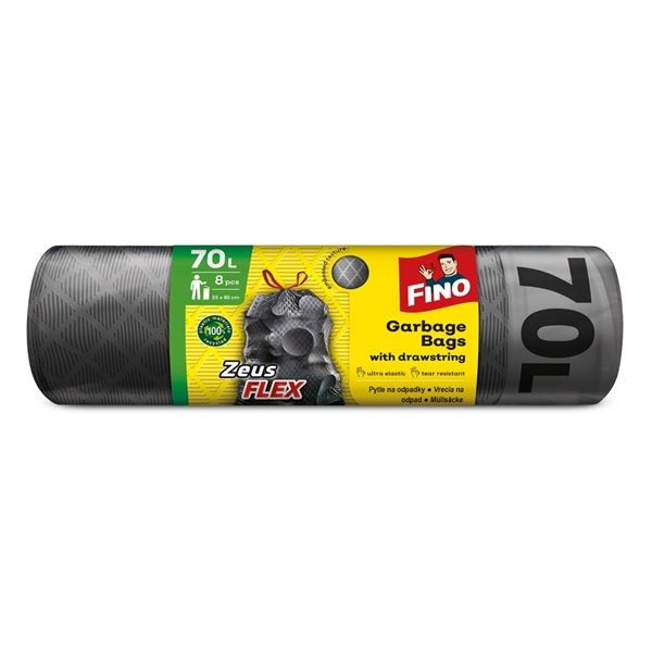Pytle na odpad,FINO FLEX-zatah.,70l,35mic,8ks