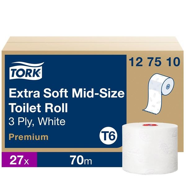 Toaletní papír Tork- mid-size, 3vrstvý, T6,27 rolí