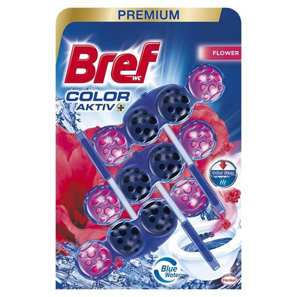 WC blok Bref Color Aktiv - Flower, 3x 50 g