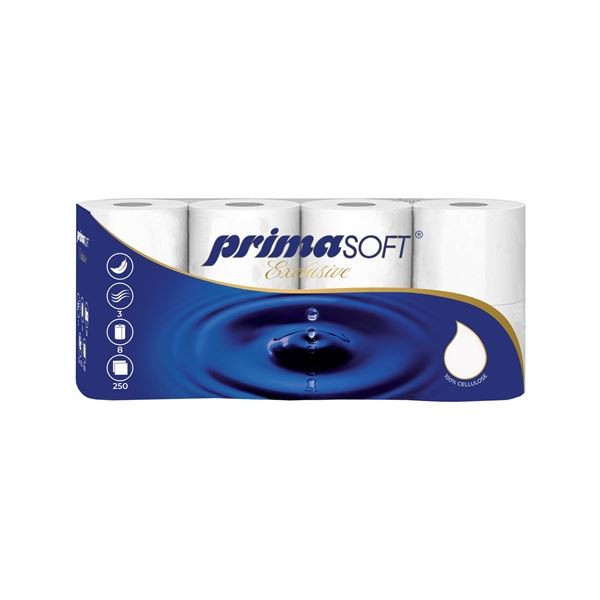Toaletní papír PrimaSOFT Exclusive 3vrstvý, 8 rolí
