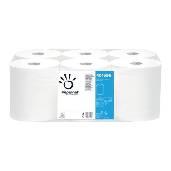 Papír.ručníky v roli Papernet-2vrstvé, bílé, 6rolí