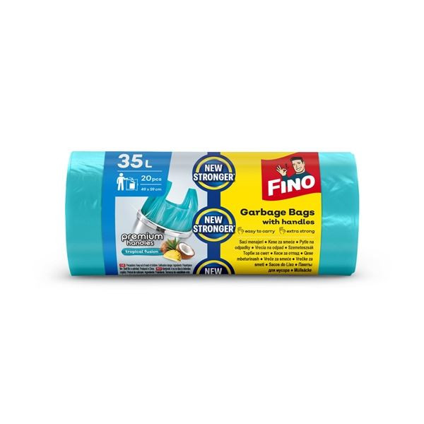 Pytle na odpad. FINO-s uchy,zelené,35l,10mic,20 ks