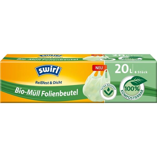 Pytle na odpad Swirl BIO - s uchy, 20 l, 6 ks