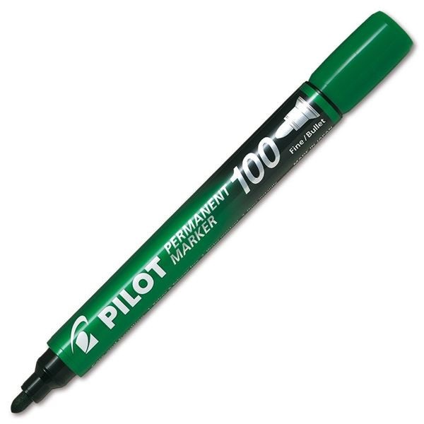 Permanentní popisovač Pilot 100, kulatý, zelený