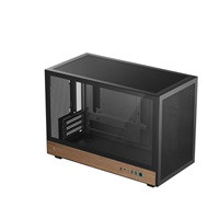 DEEPCOOL Case CH260 WOOD, mATX, Průhledná bočnice, černo-dřevěná