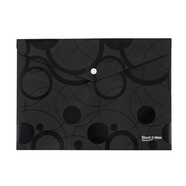 Zakládací pouzdro s drukem Black&White A4, černé