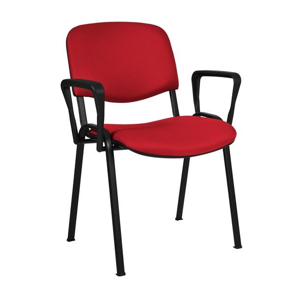 Konferenční židle ISO N s područkami - červená, ko