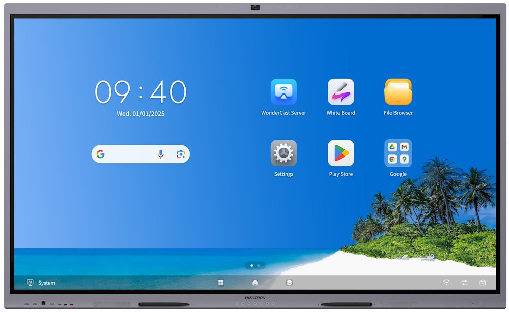 HIKVISION IFP 65"  4K, 8GB/128GB storage, 400 nit, 50 points, Android 14, USB, HDMI, Wifi ,BT,  EDLA, kamera, mikrofon