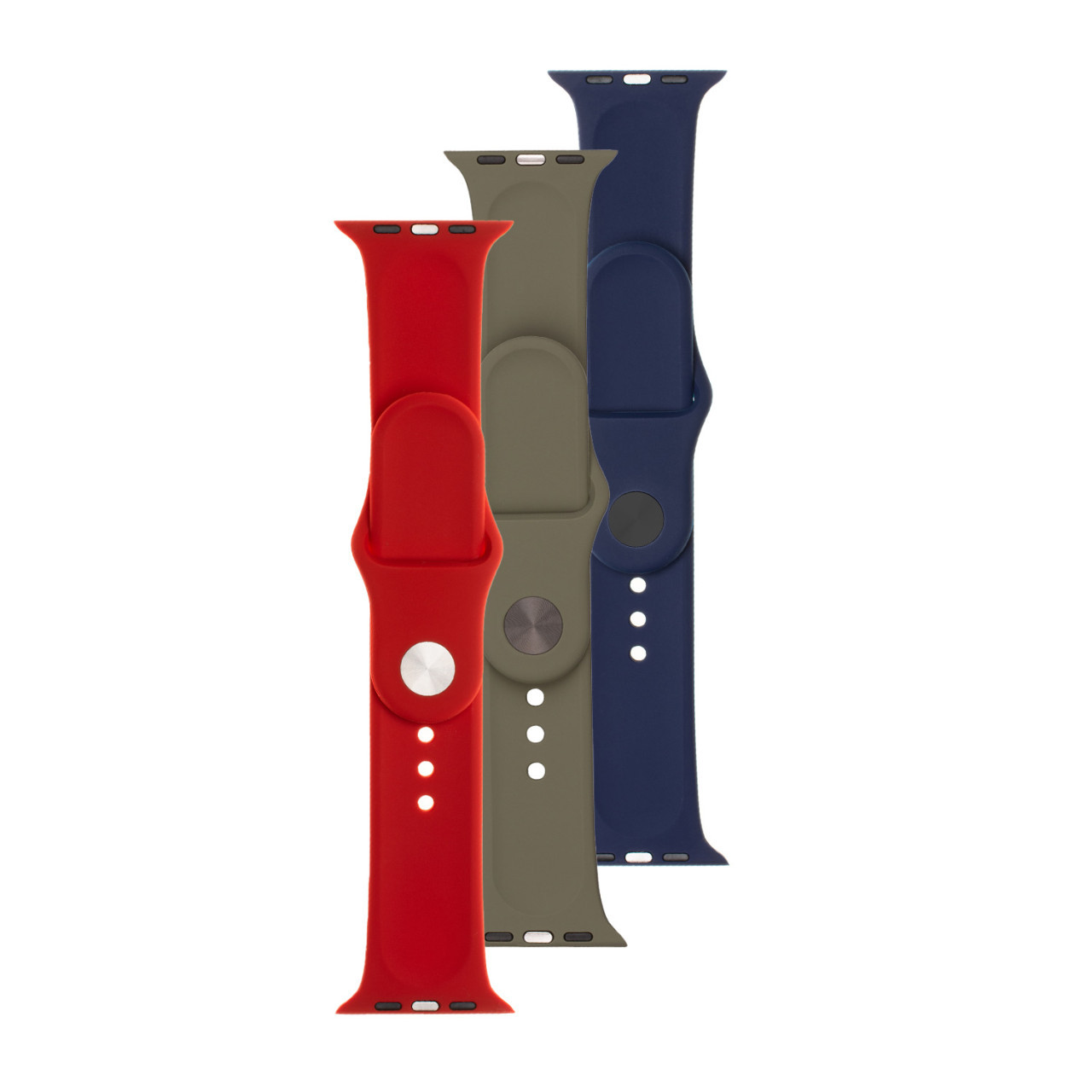 3x set silikonových řemínků FIXED Silicone Strap pro Apple Watch 42/44/45/46/49mm v různých barvách, variace 3