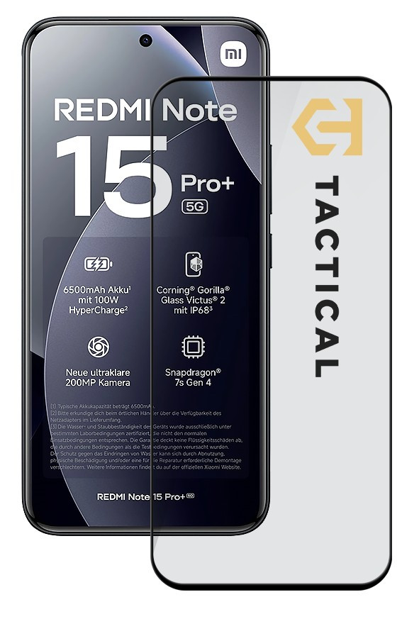 Tactical Glass Shield 5D sklo pro Xiaomi Redmi Note 15 Pro+ 4G/5G Black