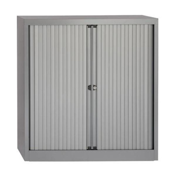 Kovová skříň Bisley, roletová, světle šedá