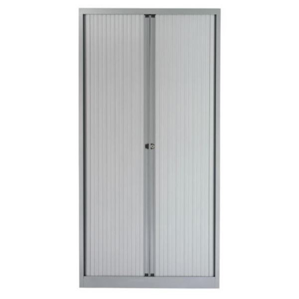 Kovová skříň Bisley, roletová, světle šedá