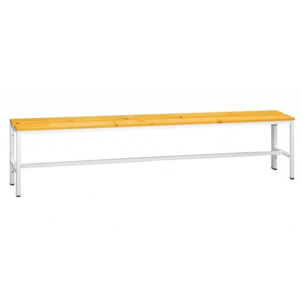 Svařovaná lavice, 200 cm, světle šedá/smrk
