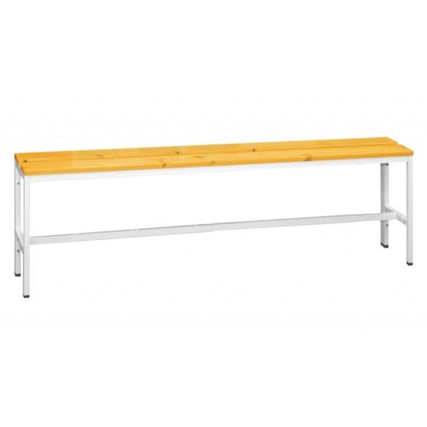 Svařovaná lavice, 160 cm, světle šedá/smrk