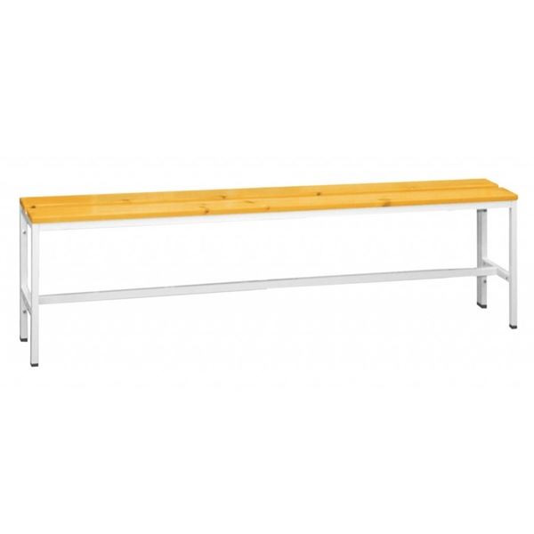 Svařovaná lavice, 150 cm, světle šedá/smrk