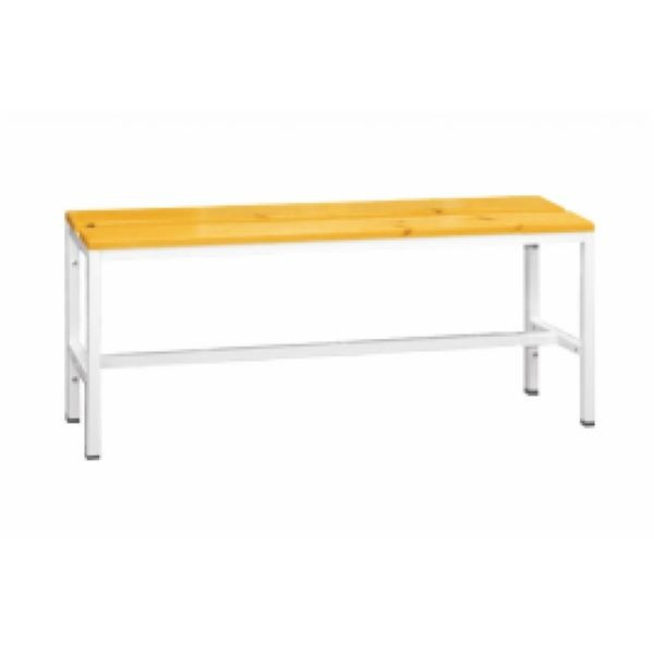 Svařovaná lavice, 120 cm, světle šedá/smrk