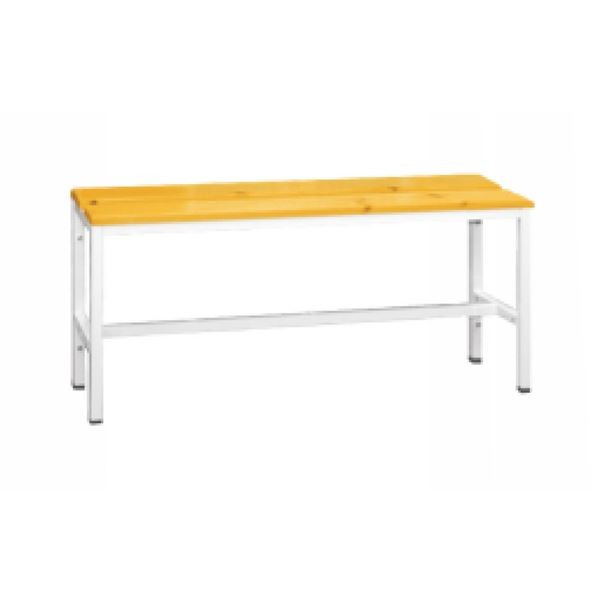 Svařovaná lavice, 100 cm, světle šedá/smrk