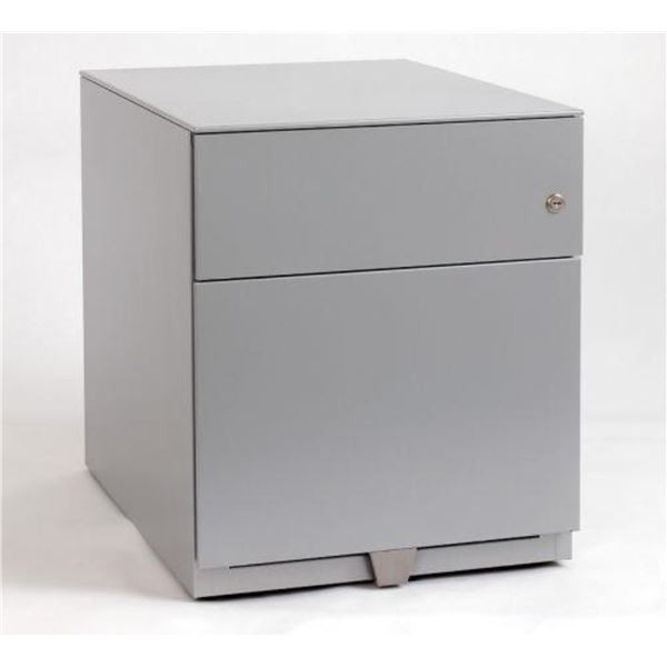 Kovový kontejner Bisley, světle šedý