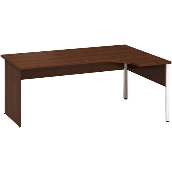 Psací stůl Alfa 100 - ergo, pravý, 180 cm, ořech
