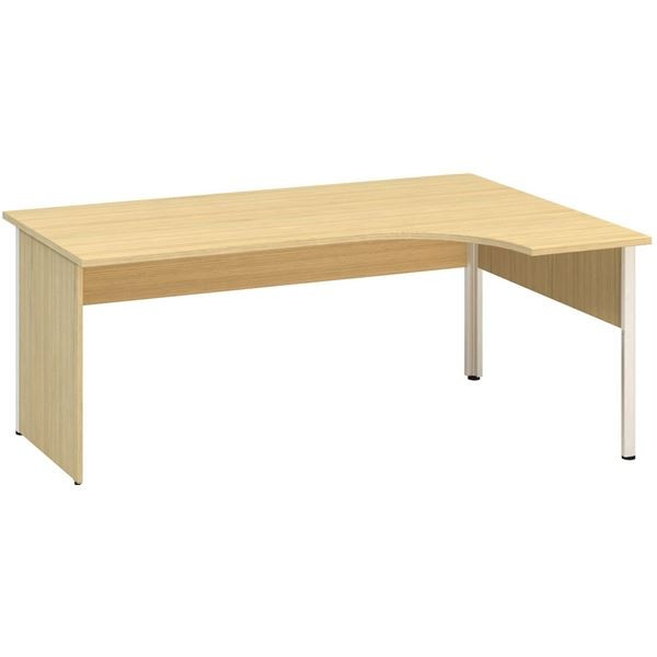 Psací stůl Alfa 100 - ergo, pravý, 180 cm, dub Vic